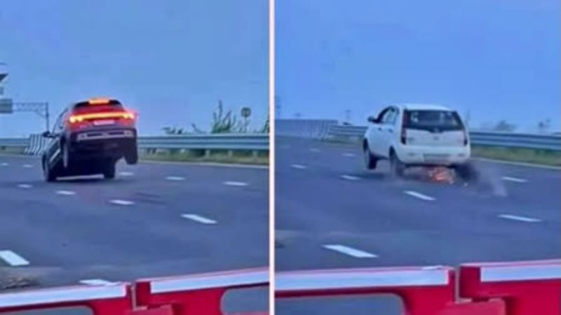 Delhi-Vadodara Expressway Car Jump